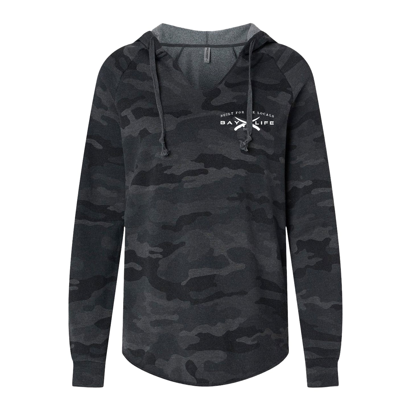Bay Washed | Ladies Hoodie | Black Camo