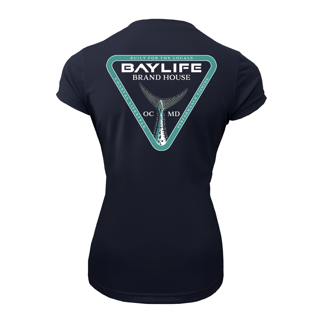 OC BRAND HOUSE FISH TAIL LADIES PERFORMANCE FISHING SHORT SLEEVE SHIRT