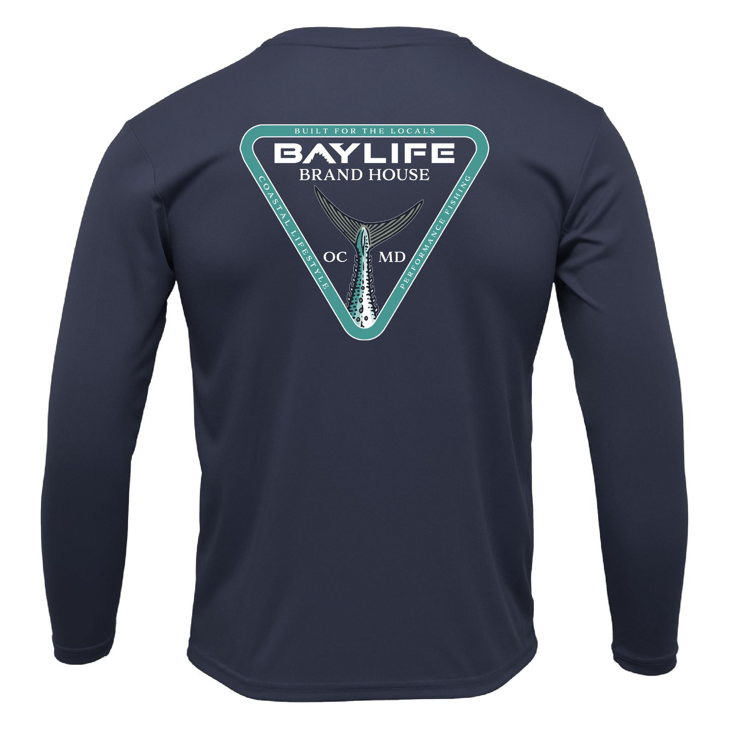 OC BRAND HOUSE FISH TAIL PERFORMANCE FISHING LONG SLEEVE SHIRT | NAVY