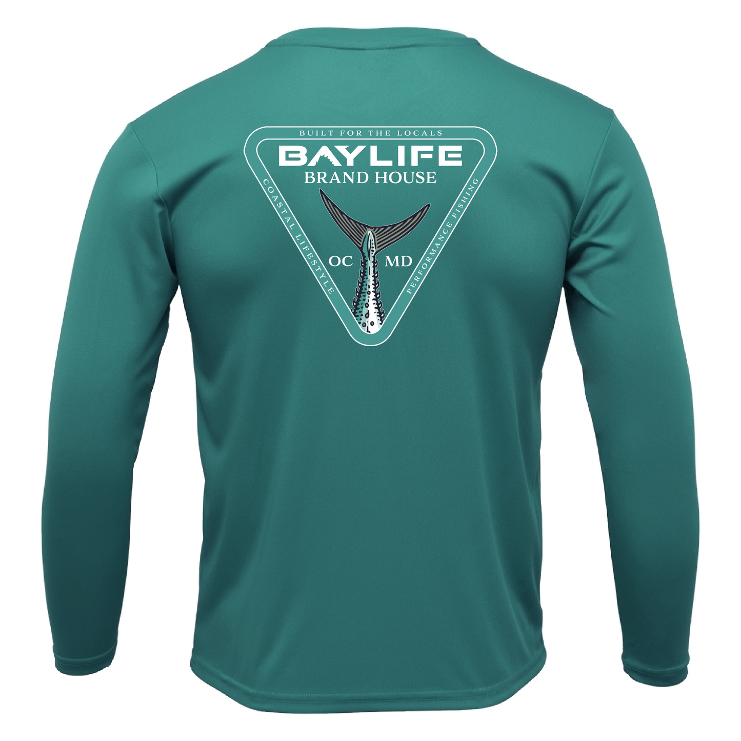 OC BRAND HOUSE FISH TAIL PERFORMANCE FISHING LONG SLEEVE SHIRT | TEAL