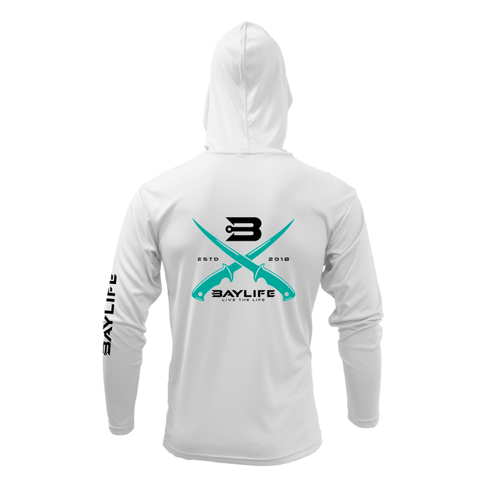 CROSSED BLADES UPF 50+ PERFORMANCE HOODED SUN SHIRT