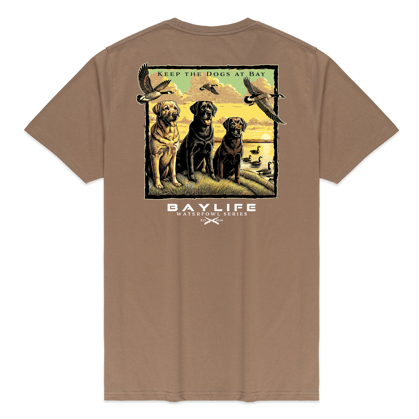 KEEP THE DOGS AT BAY WATERFOWL SERIES PREMIUM SHORT SLEEVE SHIRT | SAND