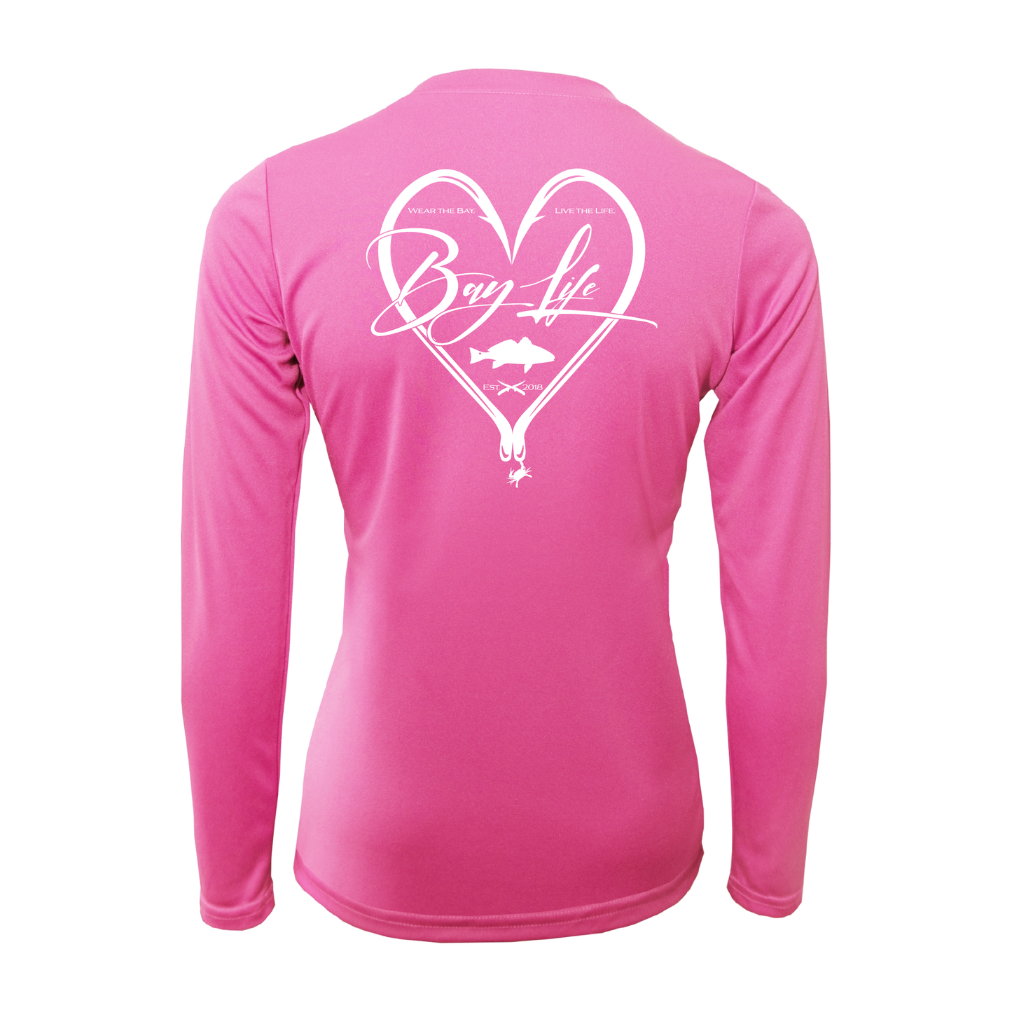 HOOK & HEART LADIES PERFORMANCE FISHING LONG SLEEVE SHIRT | NEON PINK