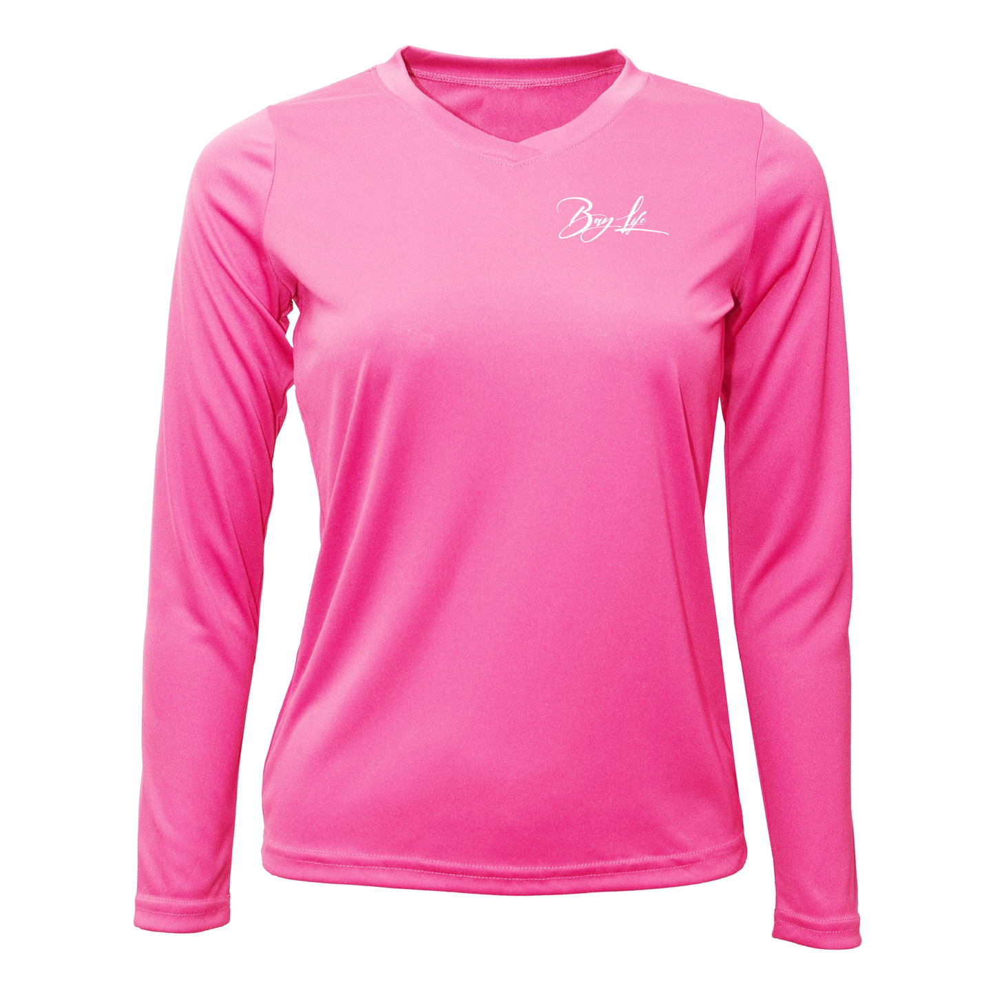 HOOK & HEART LADIES PERFORMANCE FISHING LONG SLEEVE SHIRT | NEON PINK