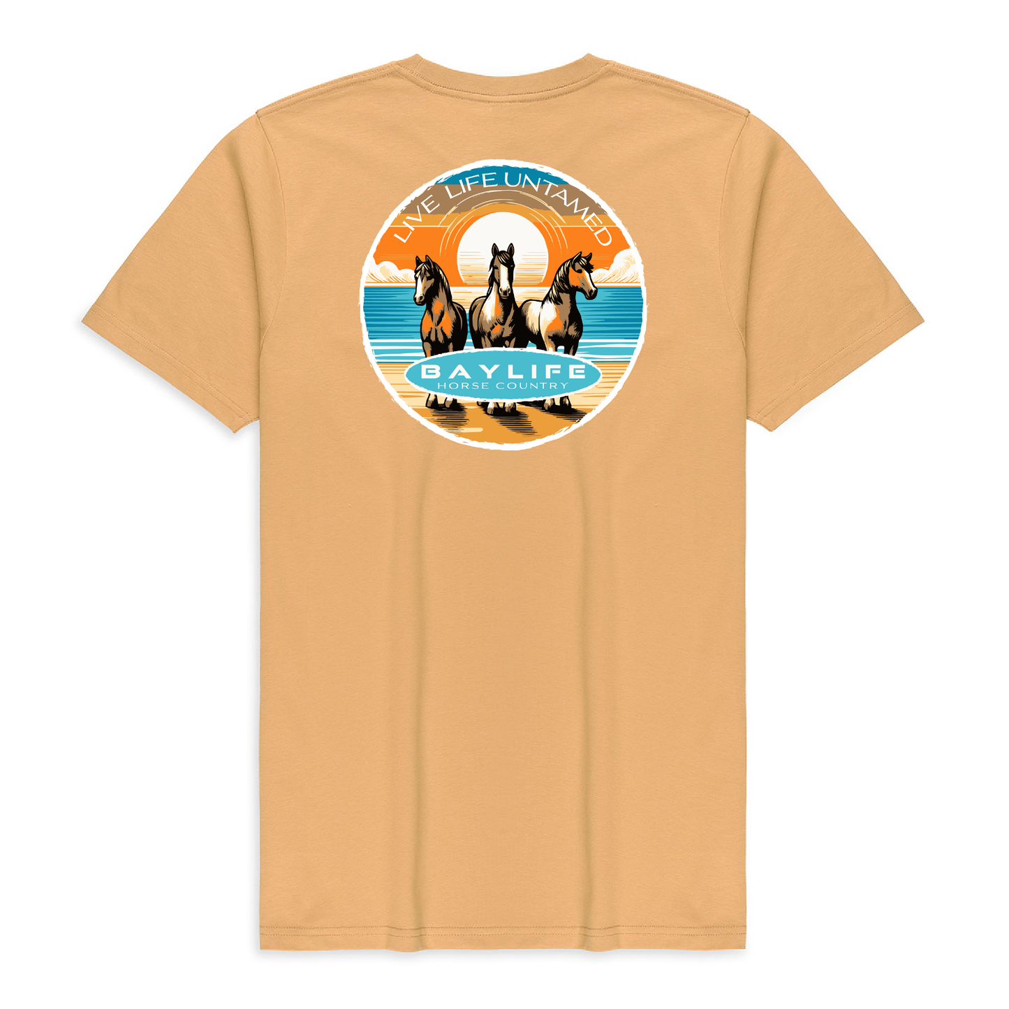 LIVE LIFE UNTAMED HORSE COUNTRY SERIES PREMIUM SHORT SLEEVE SHIRT | MUSTARD