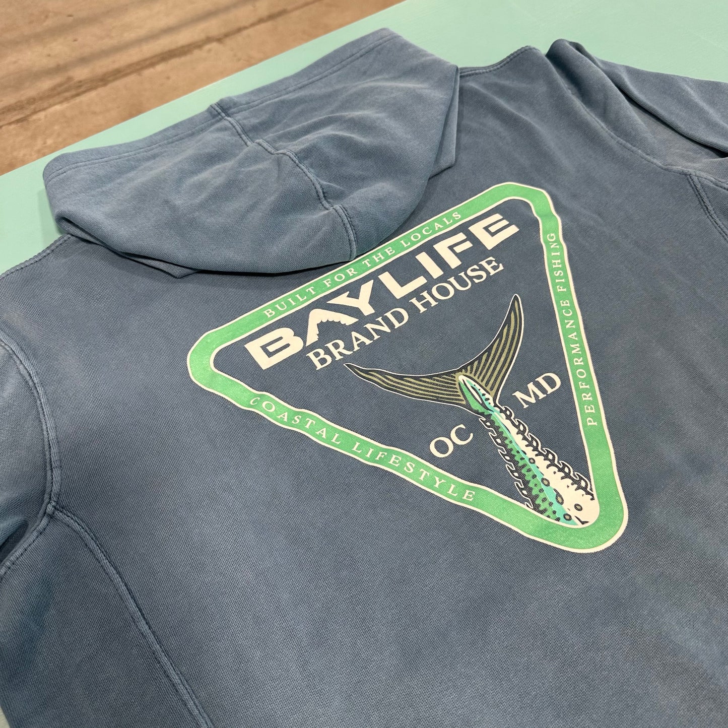 OC BRAND HOUSE FISH TAIL PREMIUM FLEECE HOODIE | MARLIN BLUE