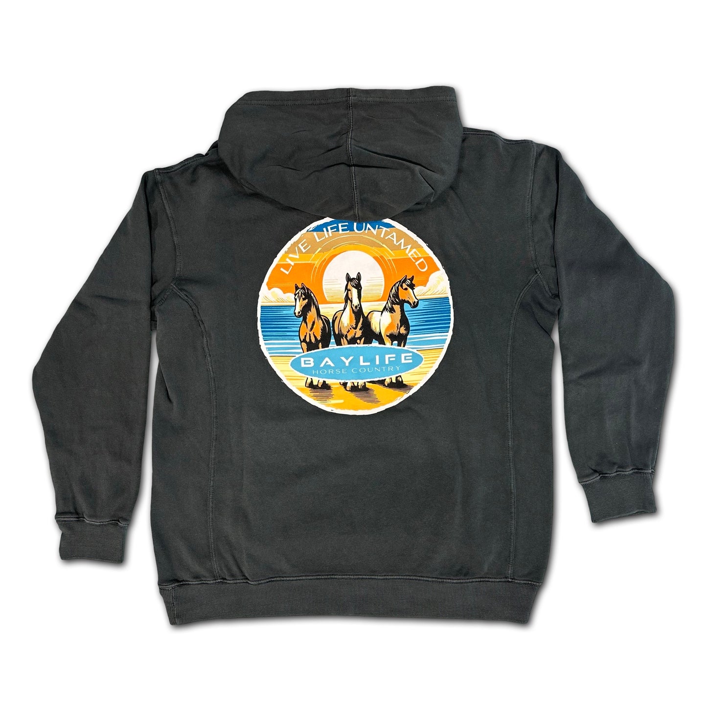LIVE LIFE UNTAMED HORSE COUNTRY SERIES PREMIUM FLEECE HOODIE | BLACK