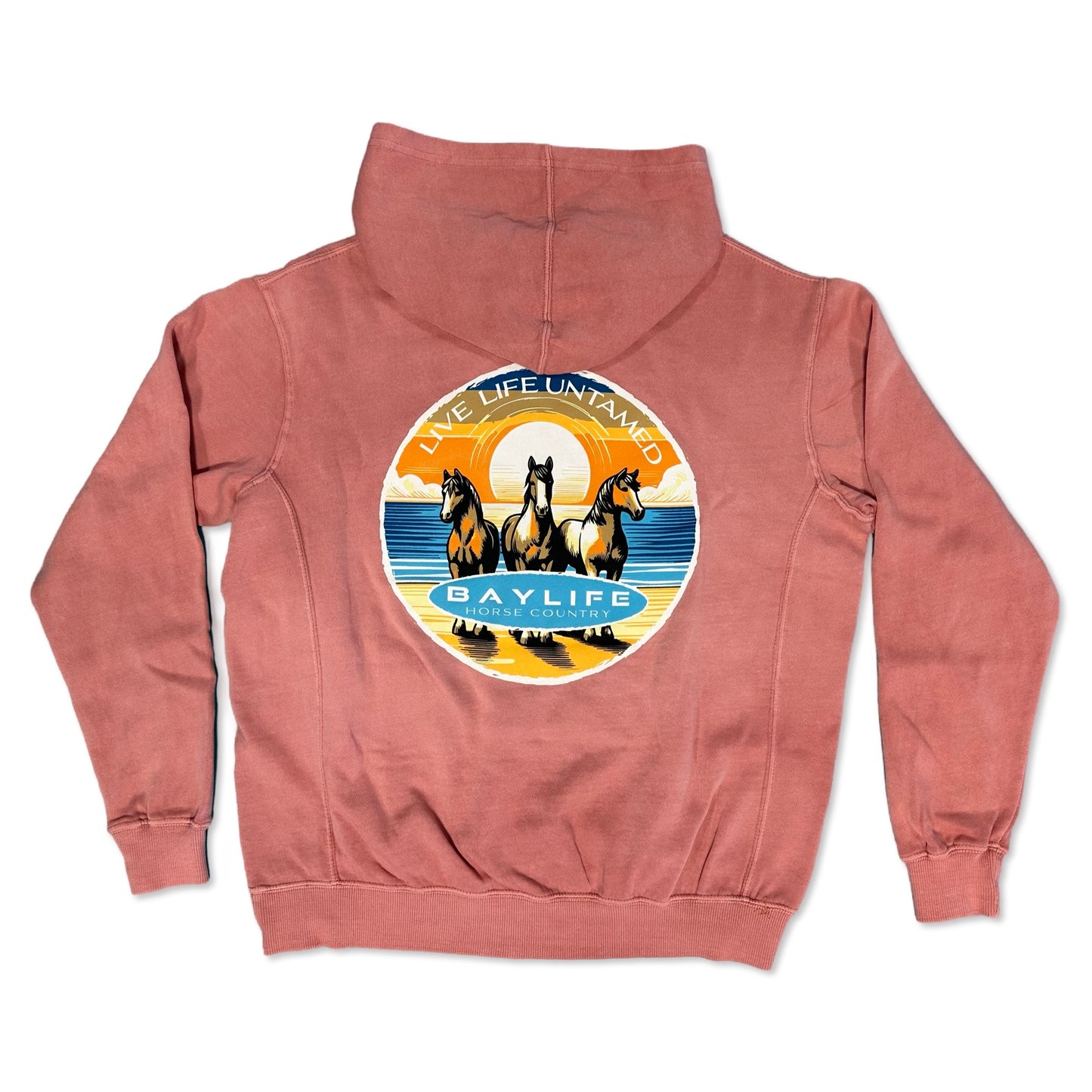 LIVE LIFE UNTAMED HORSE COUNTRY SERIES PREMIUM FLEECE HOODIE | SUNSET PINK