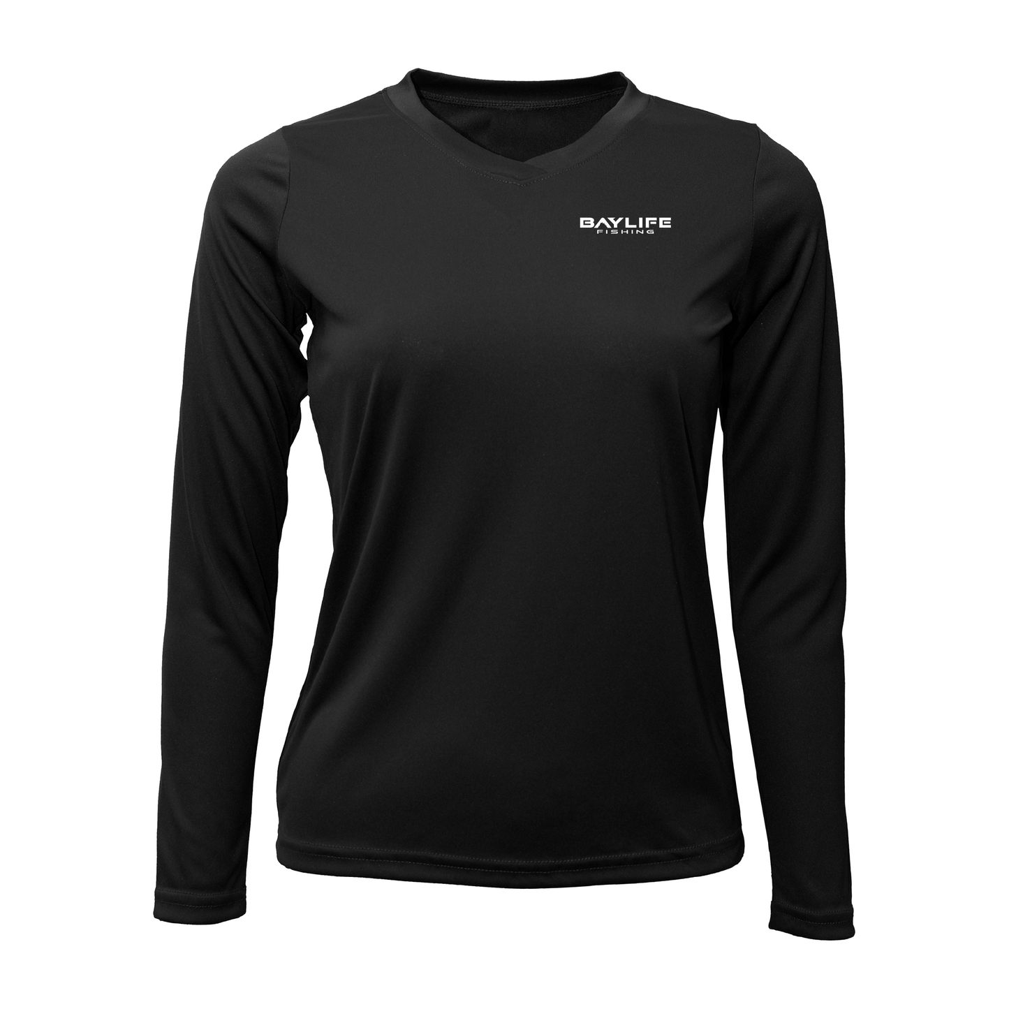 MARYLAND FLAG ROCKFISH LADIES PERFORMANCE FISHING LONG SLEEVE SHIRT | BLACK