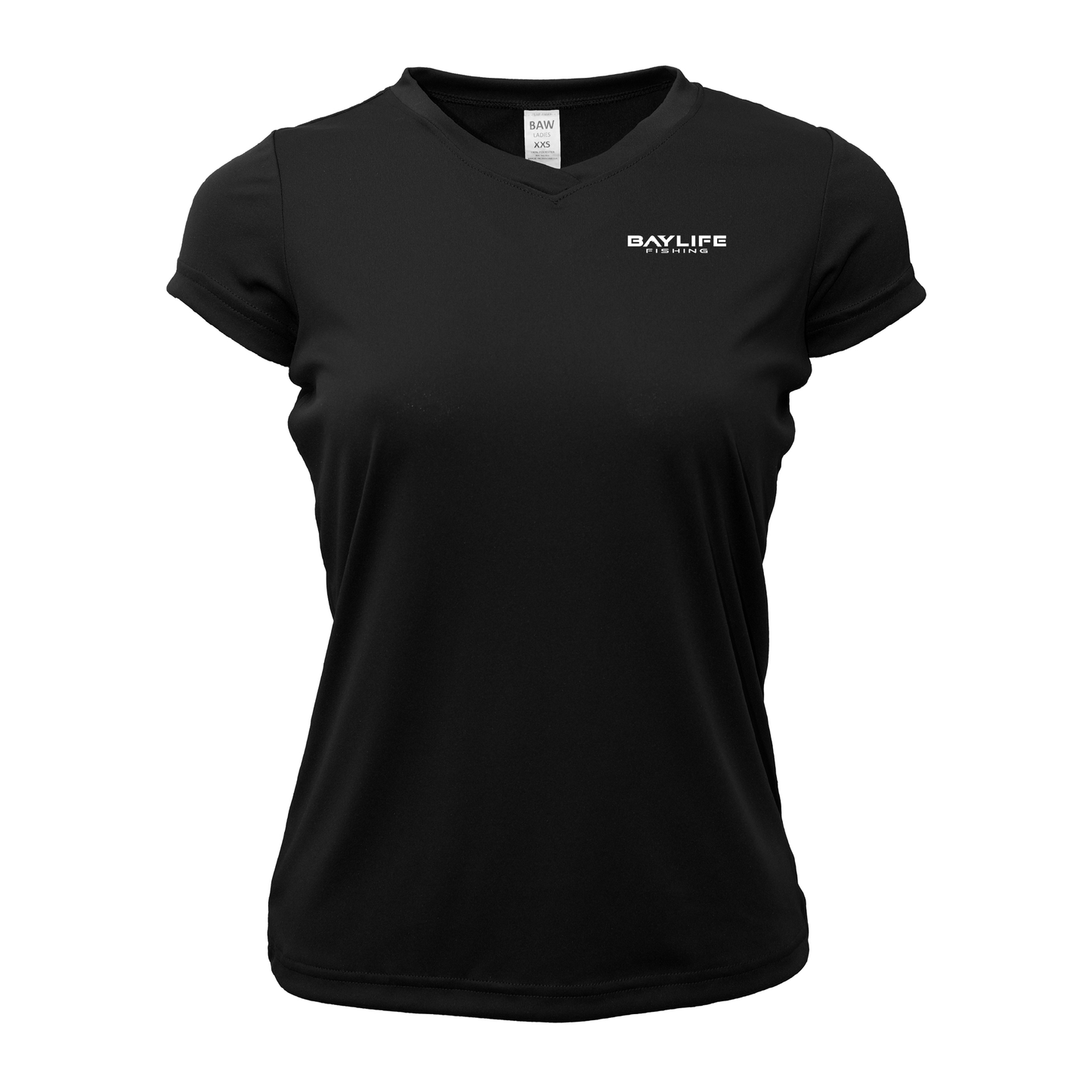 MARYLAND FLAG ROCKFISH LADIES PERFORMANCE FISHING SHORT SLEEVE SHIRT | BLACK