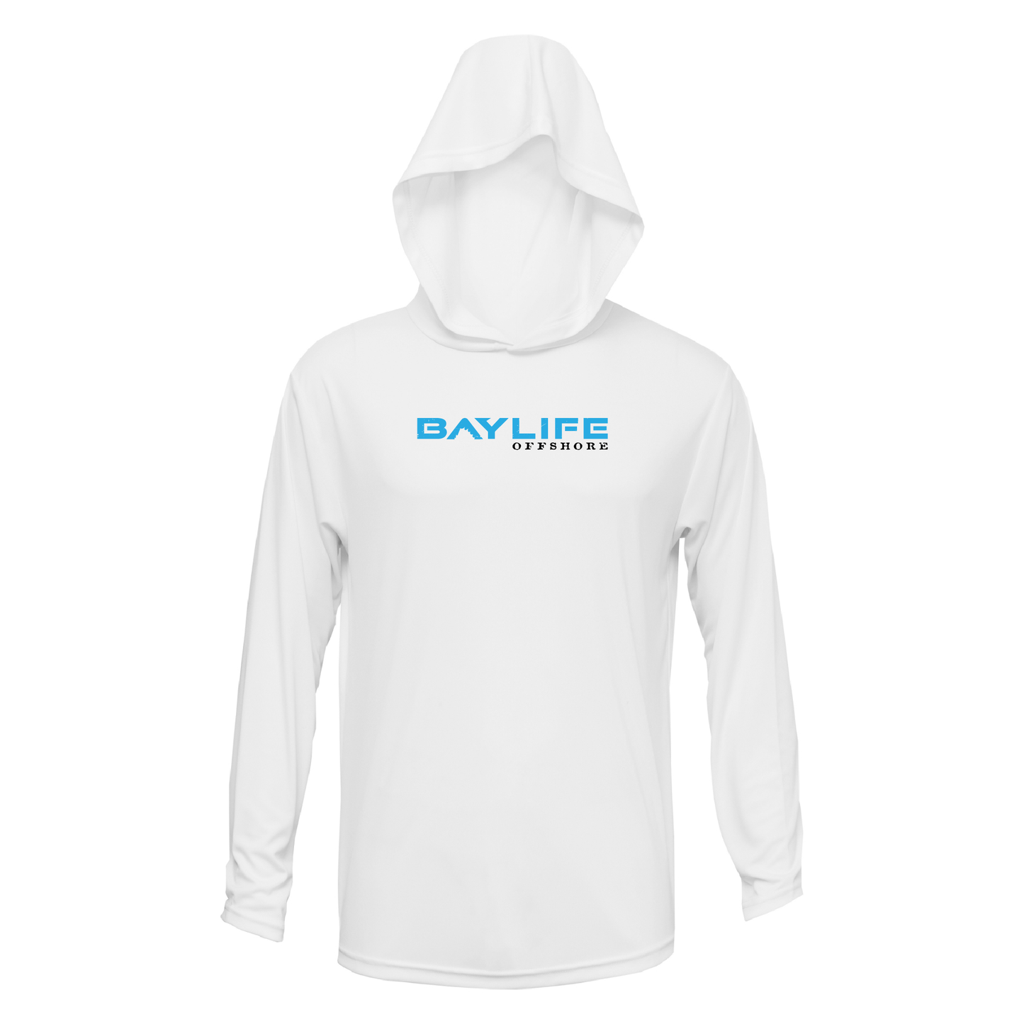 THE SCALES DON'T LIE OFFSHORE SERIES PERFORMANCE FISHING HOODED LONG SLEEVE SHIRT | WHITE