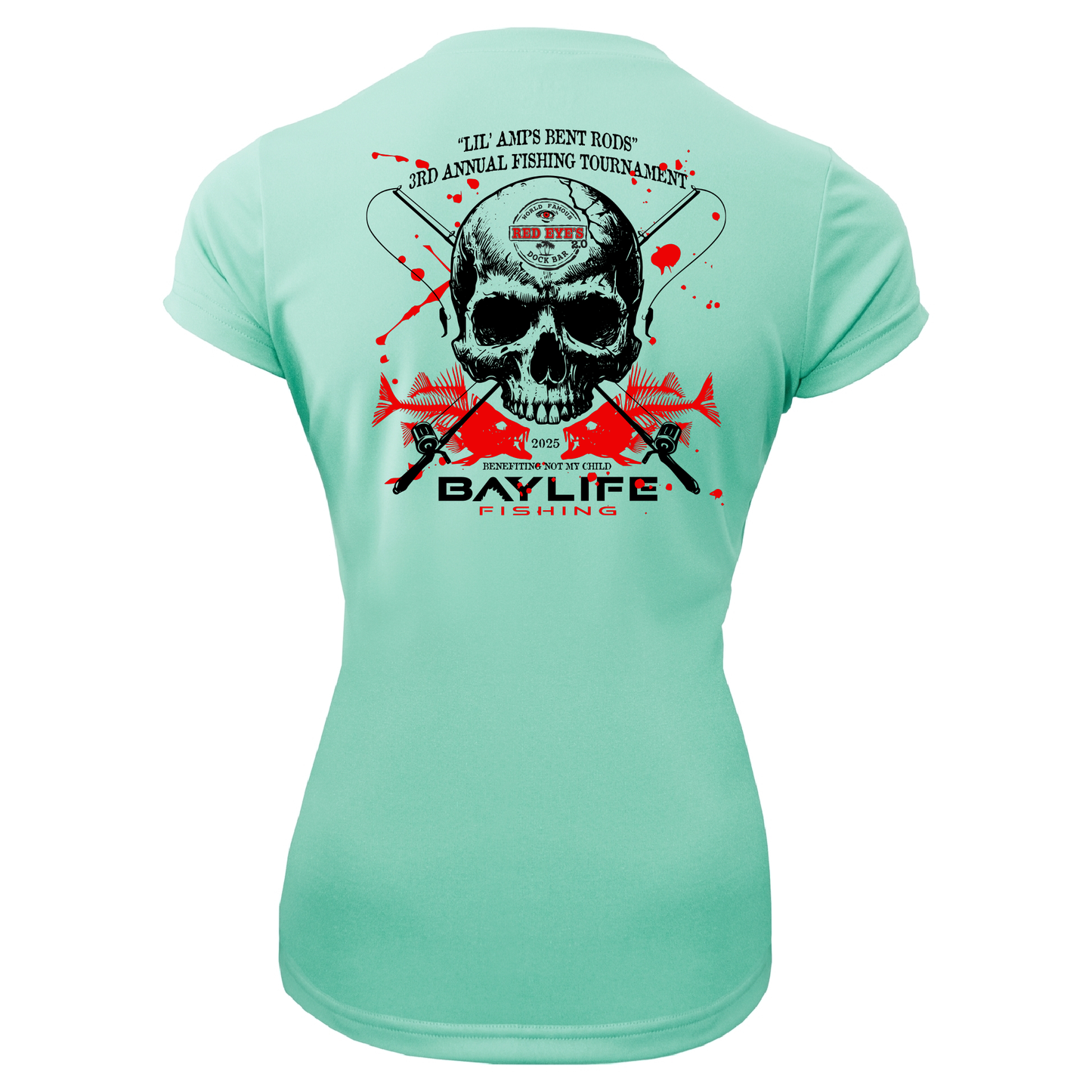 LIL' AMPS BENT RODS ROCKFISH TOURNAMENT LADIES PERFORMANCE LONG SLEEVE FISHING SHIRT | SEAFOAM