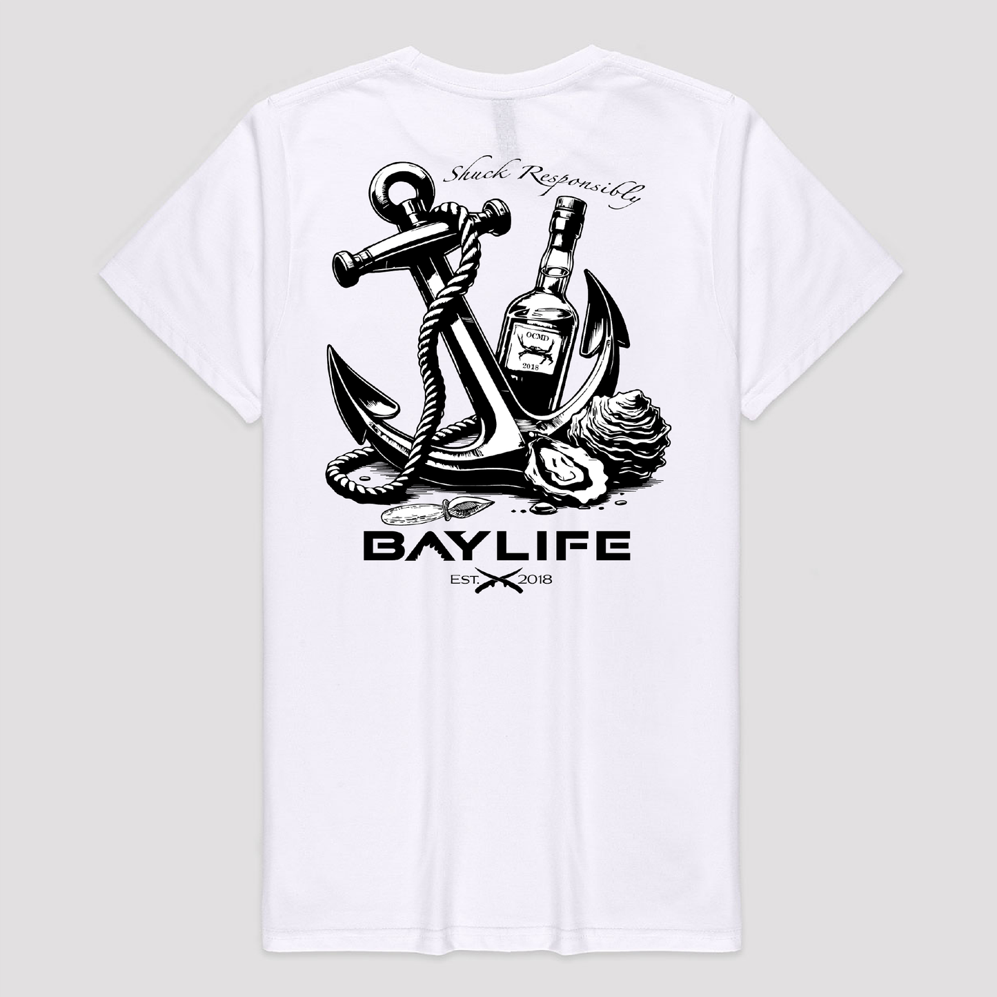 SHUCK RESPONSIBLY PREMIUM SHORT SLEEVE SHIRT | WHITE
