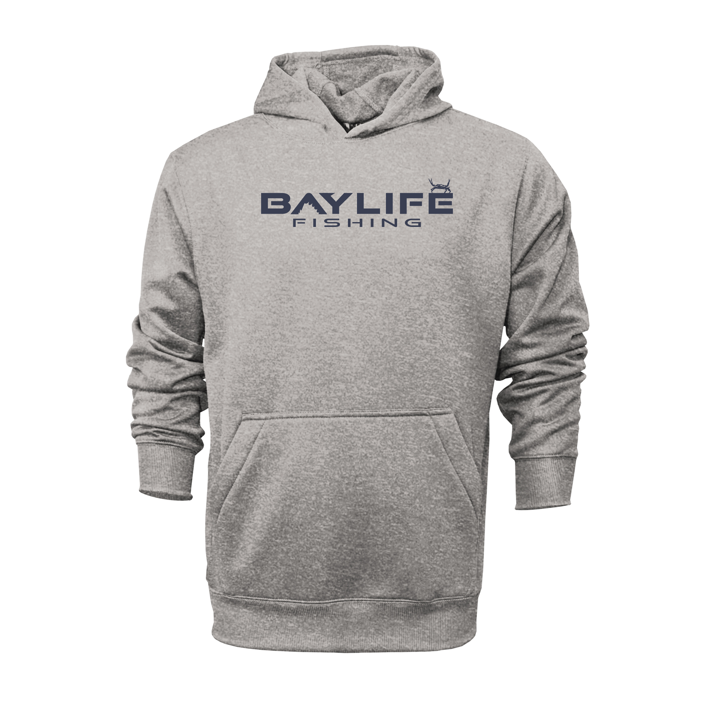 YOUTH BAY LIFE FISHING PERFORMANCE FLEECE HOODIE | HEATHER GREY