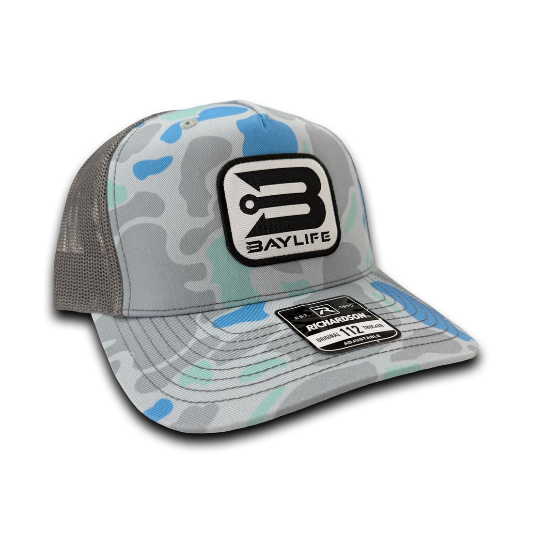 BAYLIFE “B” HAT | SALTWATER DUCK CAMO