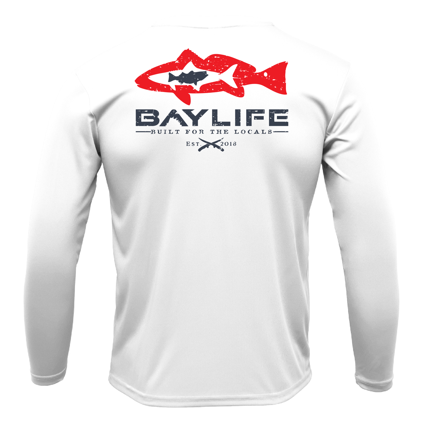 THREE FISH MAFIA PERFORMANCE FISHING LONG SLEEVE SHIRT | WHITE