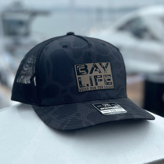 Bay Life | Brown Leather Patch | Black Duck Camo