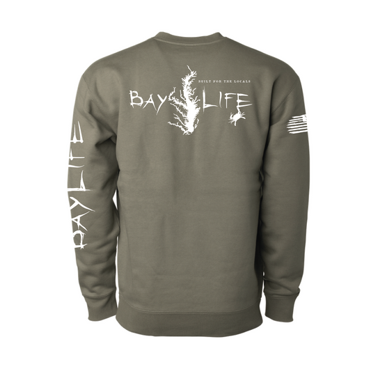 The Chesapeake | Heavyweight Fleece Crew Neck | Army Olive