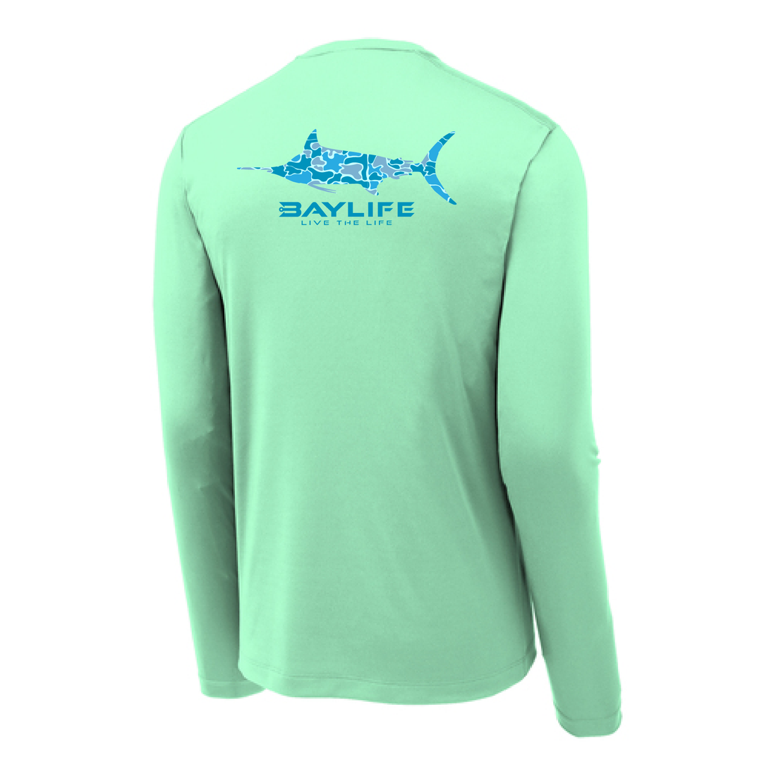 Baylife Blue Marlin Camo | Performance Fishing Long Sleeve T-Shirt