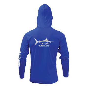 WHITE CAMO MARLIN UPF 50+ PERFORMANCE HOODED SUN SHIRT