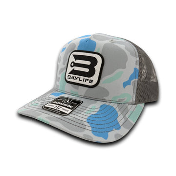 BAYLIFE “B” HAT | SALTWATER DUCK CAMO