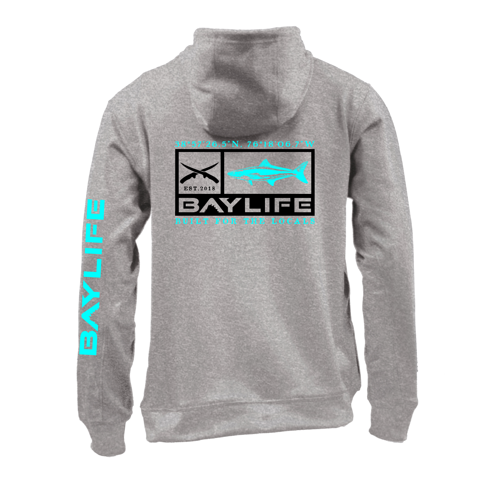 KIPTOPEKE COBIA PERFORMANCE FLEECE HOODIE | HEATHER GREY