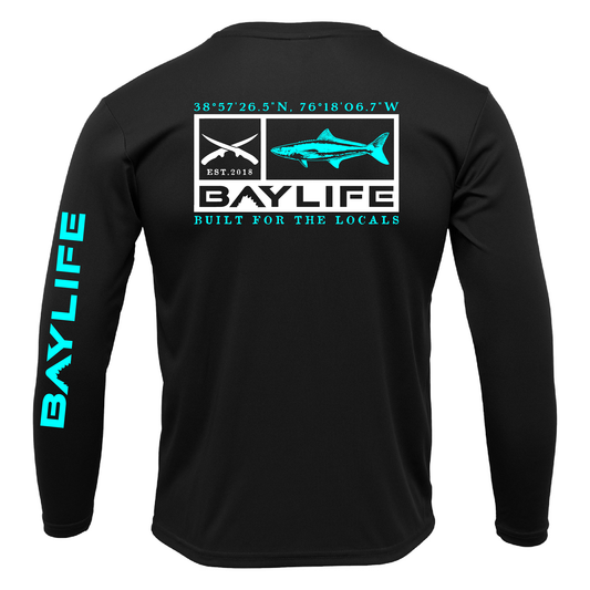 KIPTOPEKE COBIA PERFORMANCE FISHING LONG SLEEVE SHIRT | BLACK