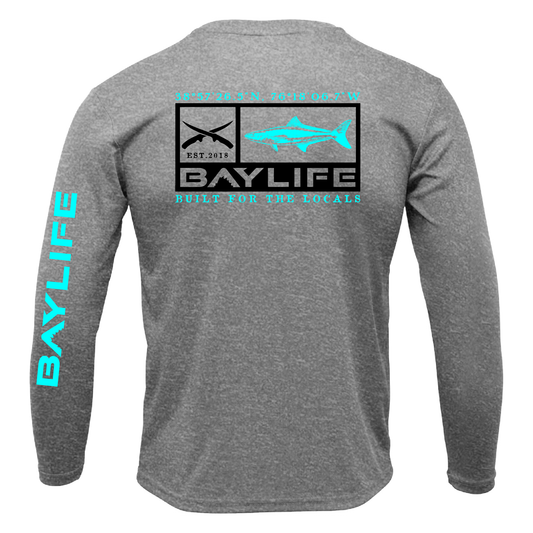 KIPTOPEKE COBIA PERFORMANCE FISHING LONG SLEEVE SHIRT | HEATHER GREY
