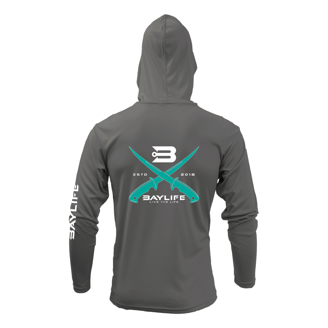 CROSSED BLADES UPF 50+ PERFORMANCE HOODED SUN SHIRT