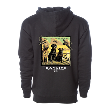 KEEP THE DOGS AT BAY WATERFOWL SERIES HEAVYWEIGHT PREMIUM HOODIE | BLACK