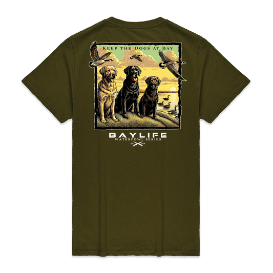 KEEP THE DOGS AT BAY WATERFOWL SERIES PREMIUM SHORT SLEEVE SHIRT | OLIVE