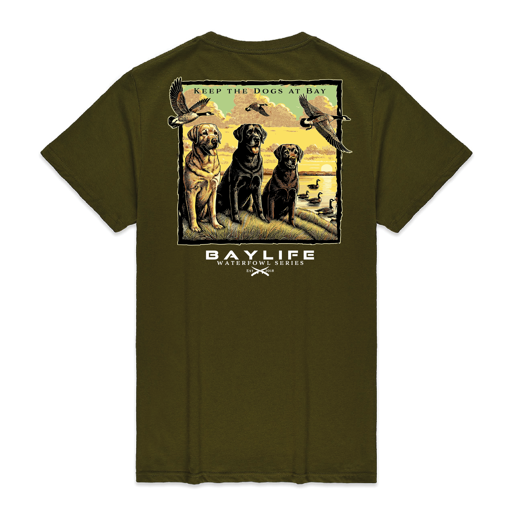 KEEP THE DOGS AT BAY WATERFOWL SERIES PREMIUM SHORT SLEEVE SHIRT