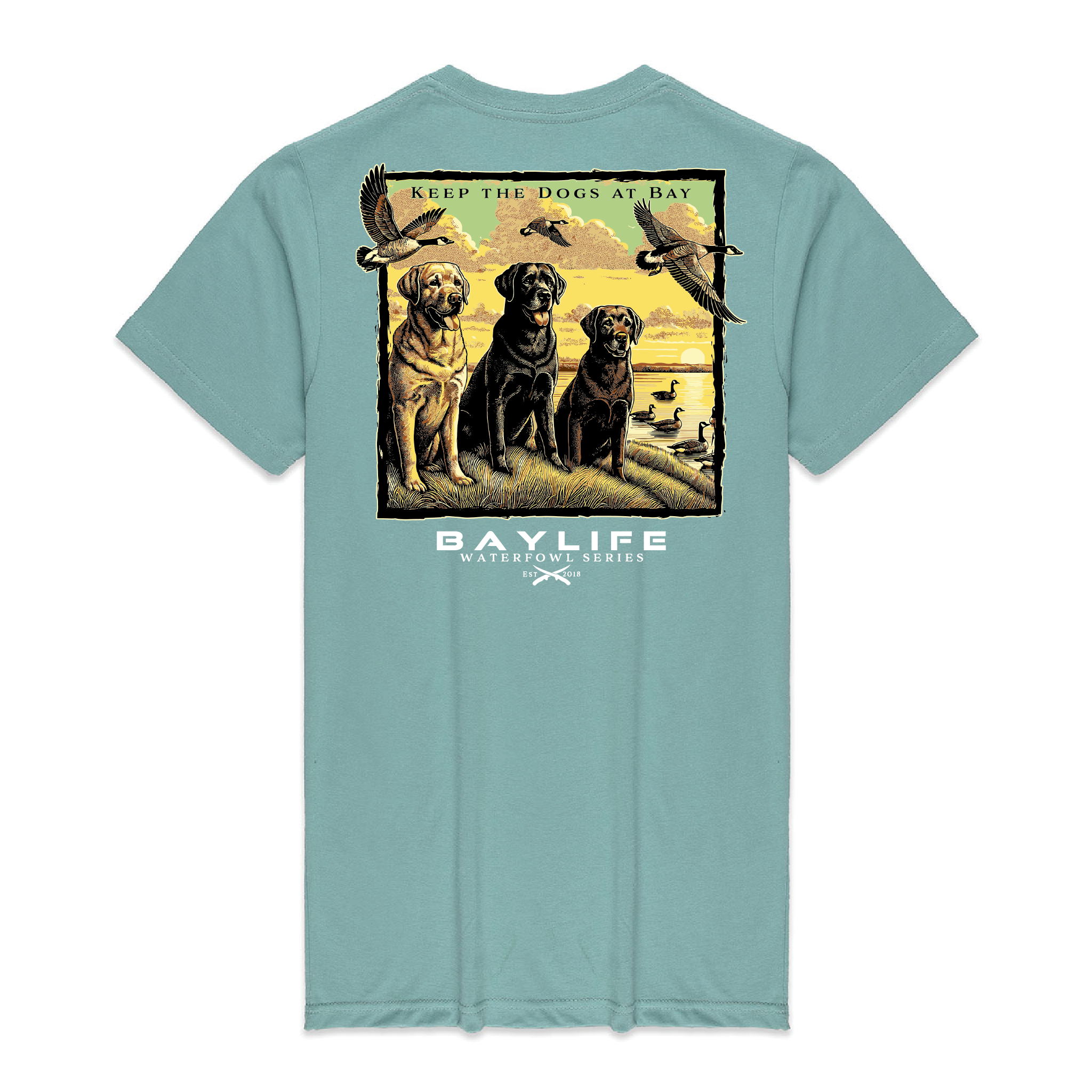 KEEP THE DOGS AT BAY WATERFOWL SERIES PREMIUM SHORT SLEEVE SHIRT