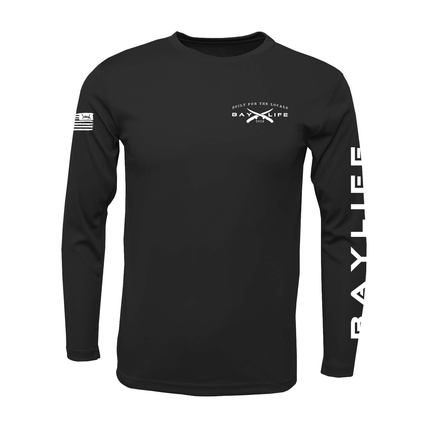 Don't Tread on Me Crab, Performance Long Sleeve, Black – Bay Life