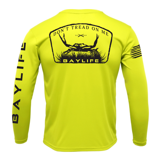 Don't Tread on Me Crab | Performance Long Sleeve | Chartreuse