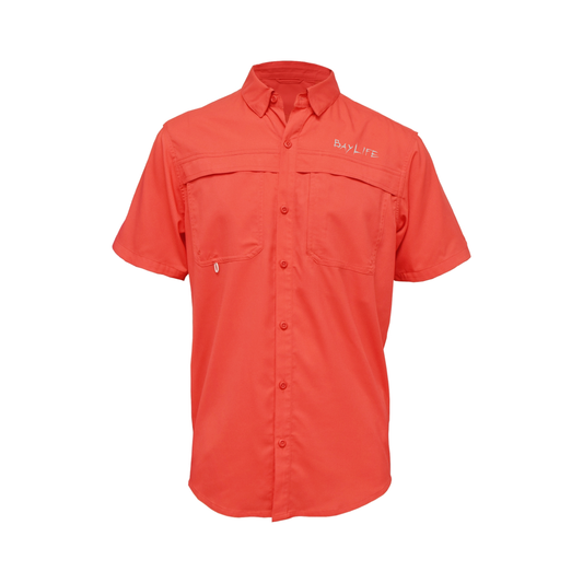 Ultimate Angler | Short Sleeve Button Up | Coral