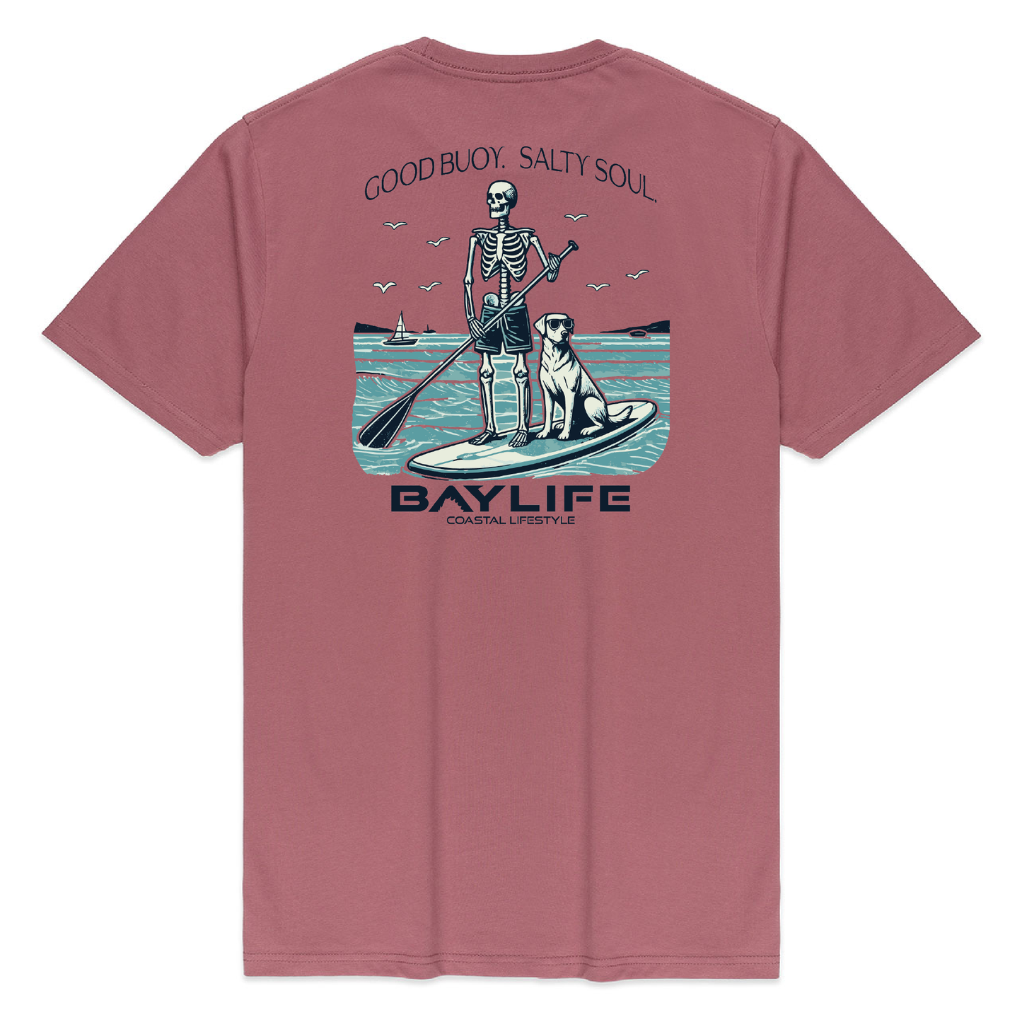 GOOD BUOY. SALTY SOUL. PREMIUM SHORT SLEEVE SHIRT | DUSTY ROSE