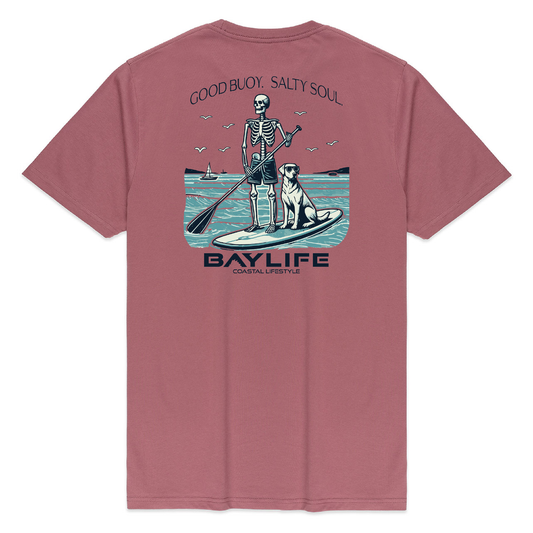 GOOD BUOY. SALTY SOUL. PREMIUM SHORT SLEEVE SHIRT | DUSTY ROSE