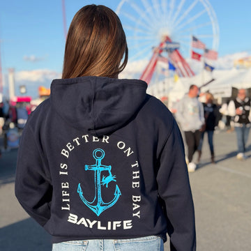 LIFE IS BETTER ON THE BAY PREMIUM FLEECE HOODIE