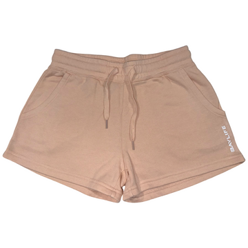 Wave Washed Ladies Fleece Shorts | Dusty Rose