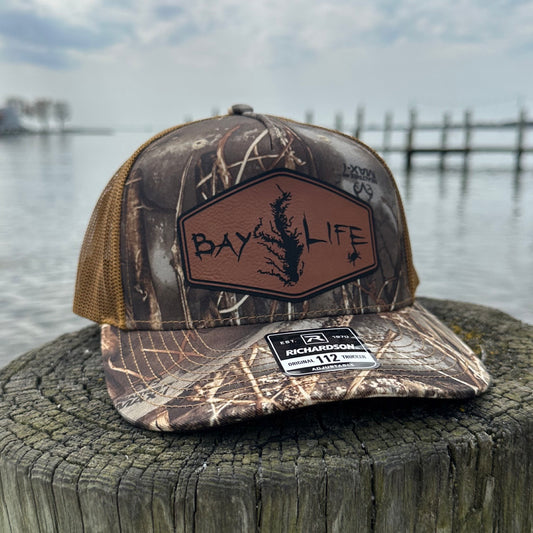 The Chesapeake Hat | Brown Leather Patch | Realtree Max-5/Tan Mesh