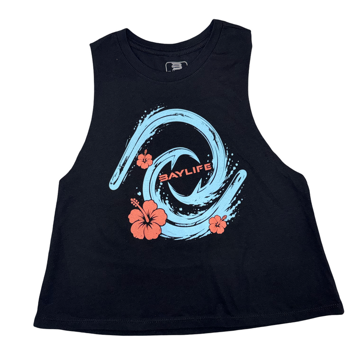 TIDAL HOOKS CROPPED RACERBACK TANK