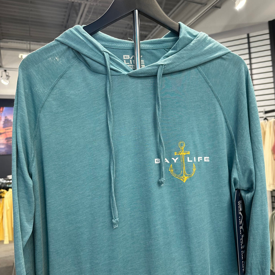 LIFE IS BETTER ON THE BAY VINTAGE JERSEY HOODIE | AQUA