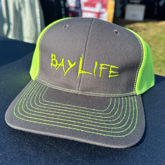 Bay Life Embroidered Trucker Hat | Neon Yellow