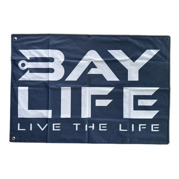 3'x2' Double Sided BAY LIFE Boat Flag | Navy/White