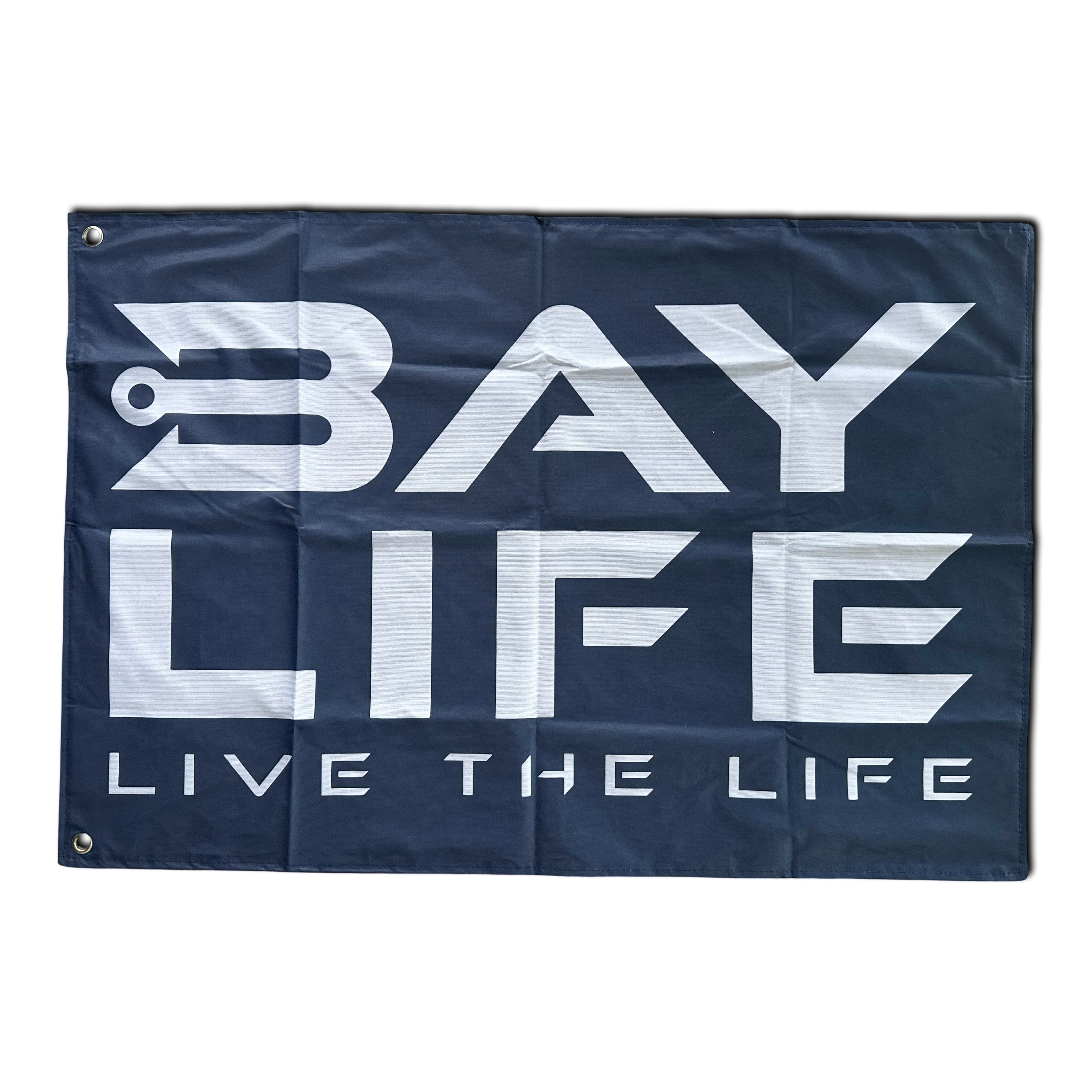 3'x2' Double Sided BAY LIFE Boat Flag | Navy/White