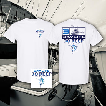 30 Deep Sport Fishing & Bay Life Collaboration Premium Tee