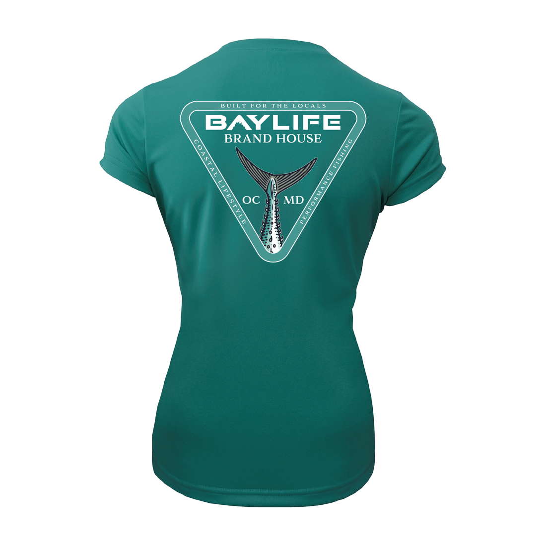 OC BRAND HOUSE FISH TAIL LADIES PERFORMANCE FISHING SHORT SLEEVE SHIRT