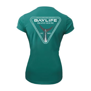 OC BRAND HOUSE FISH TAIL LADIES PERFORMANCE FISHING SHORT SLEEVE SHIRT