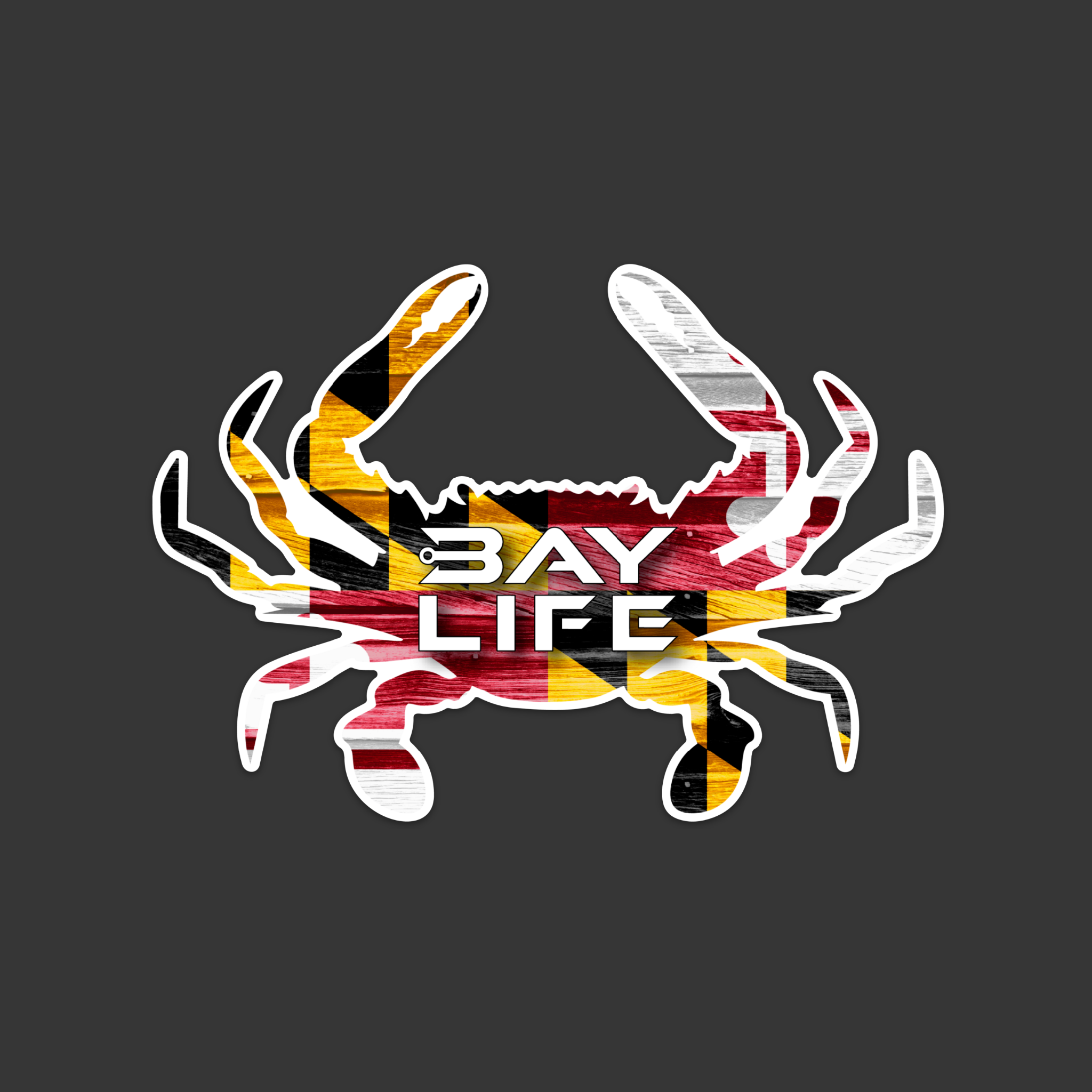 Bay Life Sticker | Maryland Crab Wood Plank